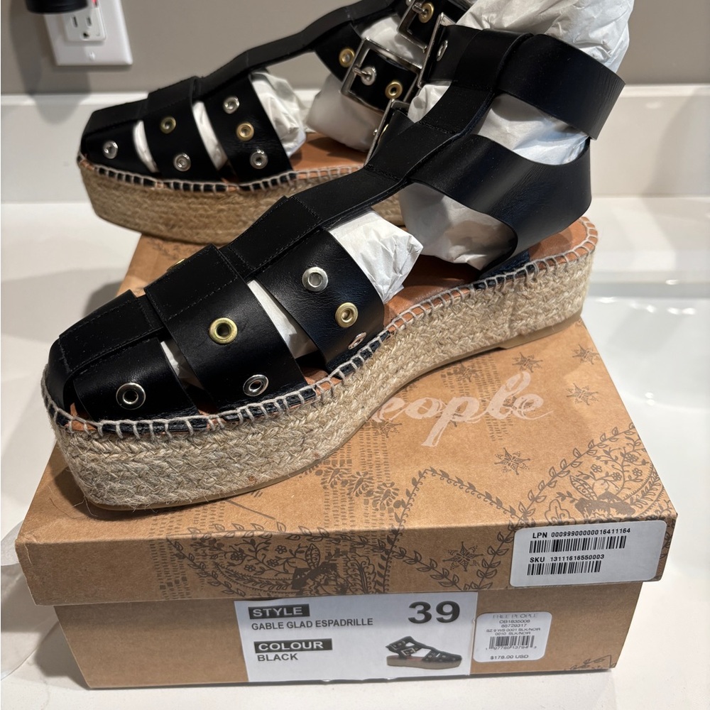 NEW Free People Gable Glad Espadrille Gladiator Sandals size 39 US 9 - Picture 3 of 5